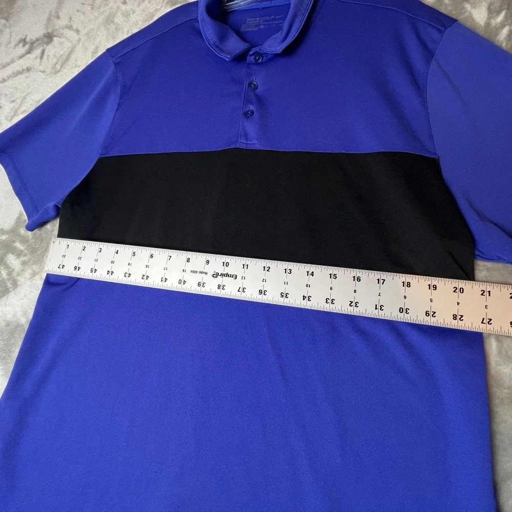 Nike Golf Polo Shirt Mens Golfing Athletic Black Blue Sport Activewear